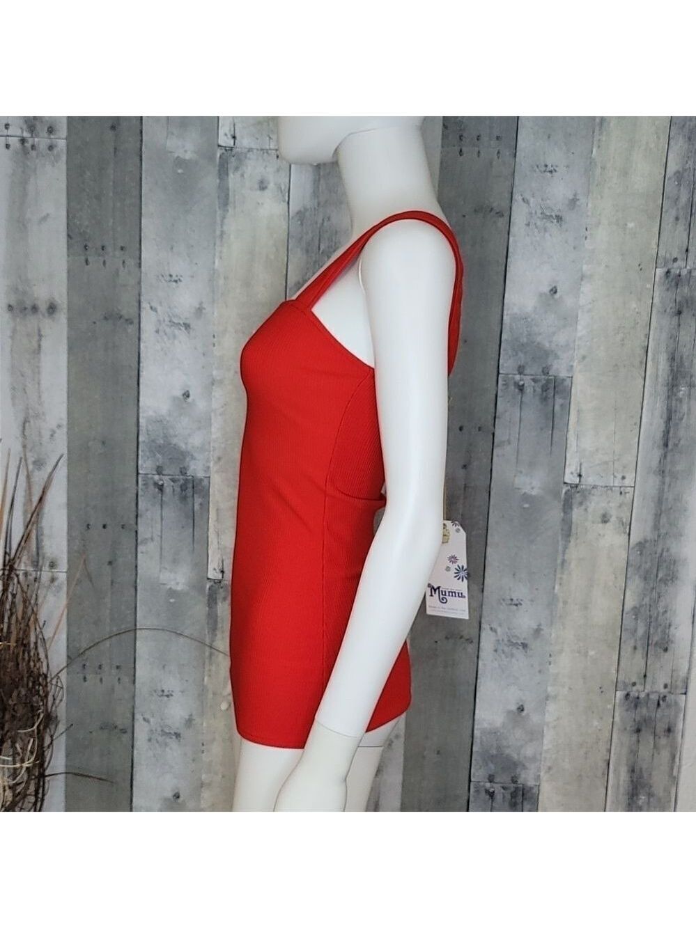 NWT SHOW Me Your MuMu Rory Ribbed Square Neck Top - Picture 4 of 9